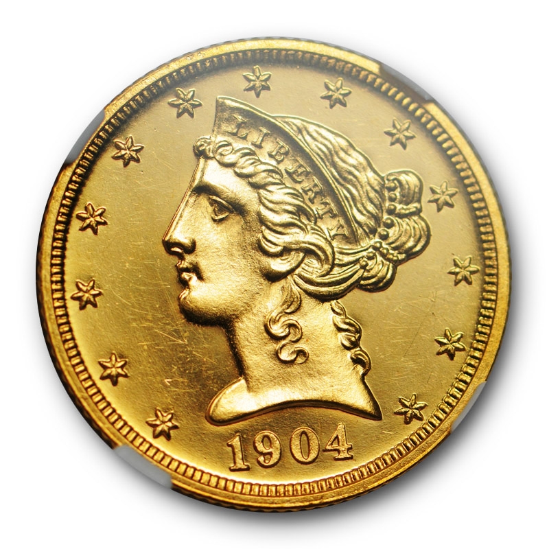 Details About 1904 Liberty Head Half Eagle 5 Gold Ngc Pr 63 Cameo Cac Approved Population 2