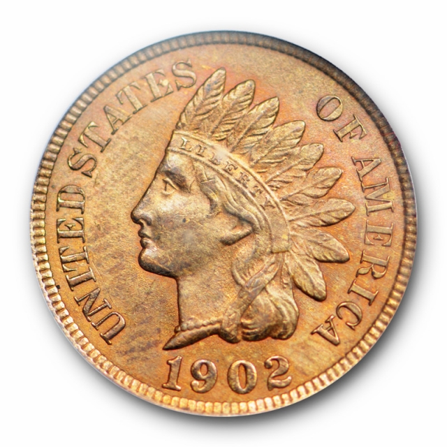 1902 1C Indian Head Cent PCGS MS 64 RB Uncirculated Red Brown Original 