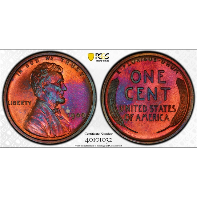 1909 1C Proof Lincoln Wheat Cent PCGS PR 65 RB Red Brown Toned Pretty !