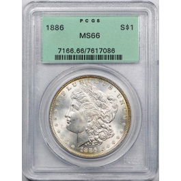 1886 $1 Morgan Dollar PCGS MS 66 Uncirculated VAM 1A Line in 6 OGH